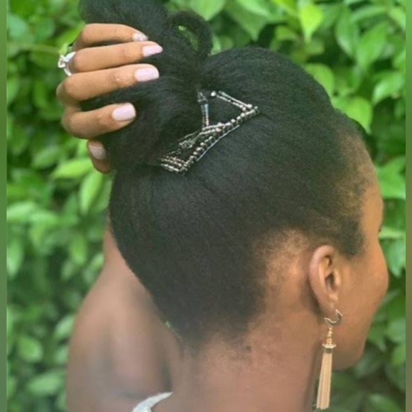 Stretch Combs Double Cross Beaded Hair Clip for Thick Curly Hair - Med - Picture 6 of 11